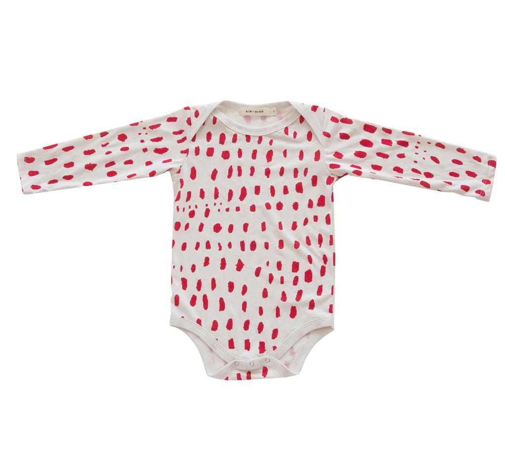 Dots in a Row Bodysuit in Ash White