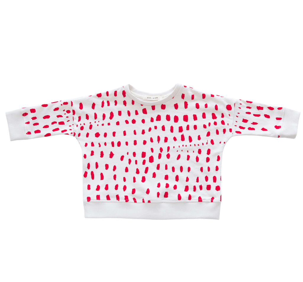 Dots in a Row Sweatshirt in Ash White