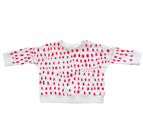 Dots in a Row Sweatshirt in Ash White