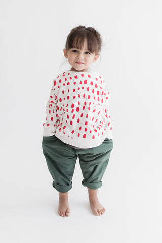 Dots in a Row Sweatshirt in Ash White