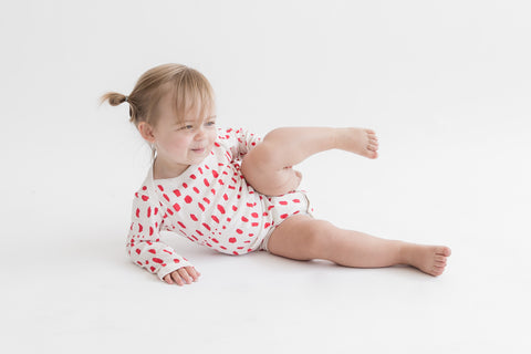 Dots in a Row Bodysuit in Ash White