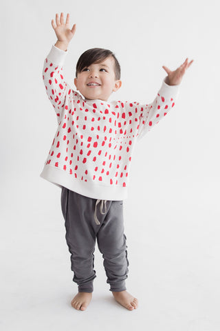 Dots in a Row Sweatshirt in Ash White